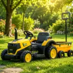 Tractor Electric cu Remorca XXL, Doua Motoare 12V, Lumini LED, Sunete Realiste pentru Copii Tractor Electric cu Remorca XXL, Doua Motoare 12V, Lumini LED, Sunete Realiste pentru Copii