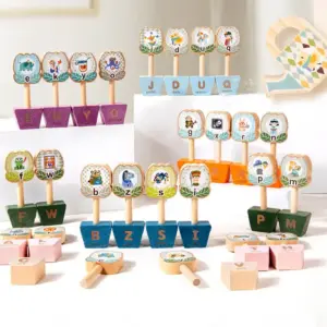 Joc Montessori Premium din Lemn – Alfabet Interactiv cu Litere si Animale