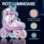 Role Reglabile Premium pentru Copii cu Lumini LED, Casca si Protectii Incluse