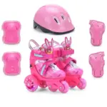 Role Reglabile Premium pentru Copii cu Lumini LED, Casca si Protectii Incluse 31-34