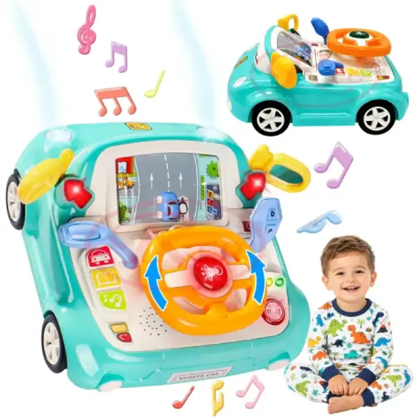 Simulator Auto Interactiv cu Volan, Lumini și Sunete pentru Copii