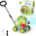 Jucarie de Impins Dinozaur cu Baloane de Sapun si Lumini LED Jucarie de Impins Dinozaur cu Baloane de Sapun si Lumini LED