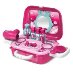 Set de Frumusete pentru Fetite in Gentuta cu Oglinda si Uscator de Par Set de Frumusete pentru Fetite in Gentuta cu Oglinda si Uscator de Par