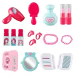 Set de Frumusete pentru Fetite in Gentuta cu Oglinda si Uscator de Par Set de Frumusete pentru Fetite in Gentuta cu Oglinda si Uscator de Par