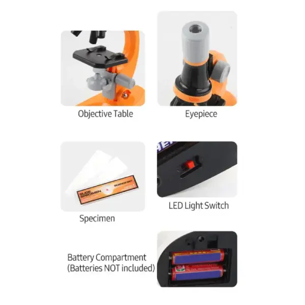 Microscop STEM cu Marire pana la 1200x pentru Copii