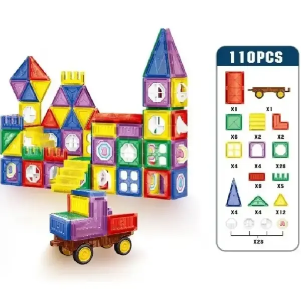 Set Constructie Magnetic Magnet Blocks 110 Piese Set Constructie Magnetic Magnet Blocks 110 Piese