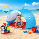 Cort Pop-Up de Plajă pentru Bebeluși cu Mini Piscină și Protecție UV 50+ Cort Pop-Up de Plajă pentru Bebeluși cu Mini Piscină și Protecție UV 50+