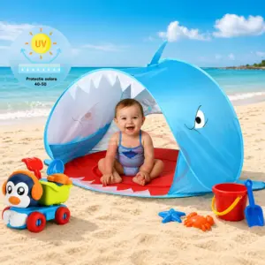 Cort Pop-Up de Plajă pentru Bebeluși cu Mini Piscină și Protecție UV 50+