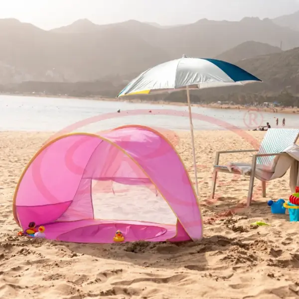 Cort Pop-Up de Plajă pentru Bebe cu Mini Piscină și Protecție UV 50+