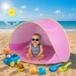 Cort Pop-Up de Plajă pentru Bebe cu Mini Piscină și Protecție UV 50+