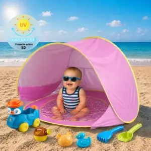 Cort Pop-Up de Plajă pentru Bebe cu Mini Piscină și Protecție UV 50+