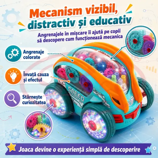 Mașinuță Stunt Turbo 360° cu Lumini LED, Muzică și Acrobații Spectaculoase