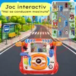 Simulator Auto Interactiv Rosu cu Volan, Lumini și Sunete pentru Copii