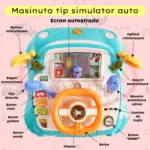 Simulator Auto Interactiv cu Volan, Lumini și Sunete pentru Copii