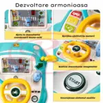 Simulator Auto Interactiv cu Volan, Lumini și Sunete pentru Copii