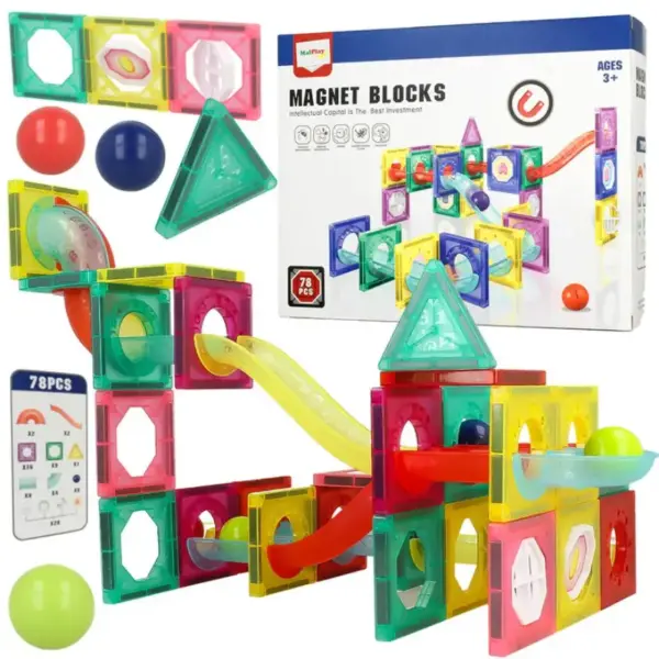 Set Constructie Magnetic Magnet Blocks 78 Piese