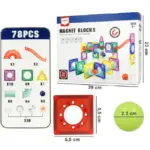 Set Constructie Magnetic Magnet Blocks 78 Piese
