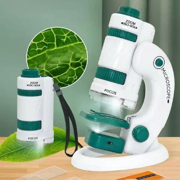 Microscop Portabil STEM pentru Copii 60X-180X cu Zoom Reglabil