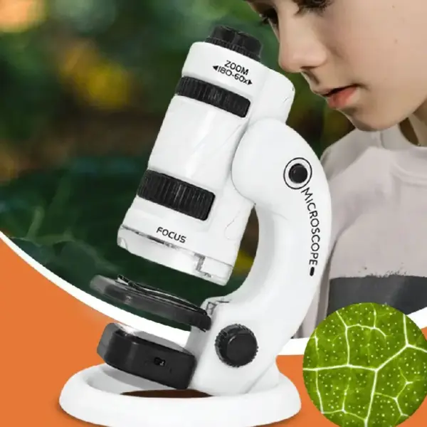 Microscop Portabil STEM 60X-180X cu Zoom Reglabil pentru Copii