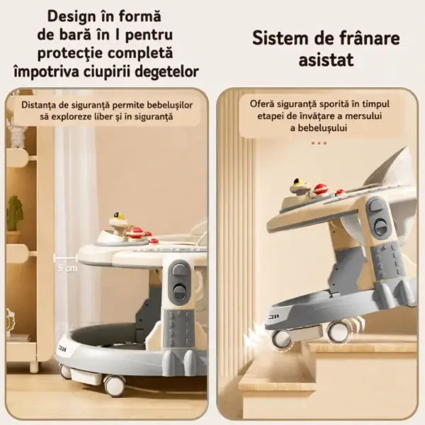 Premergator 4 in 1 OZN Gri cu Maner Parental pentru Bebelusi