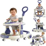 Premergator 4 in 1 OZN Albastru cu Maner Parental pentru Bebelusi