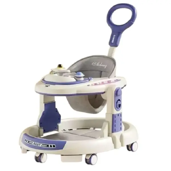 Premergator 4 in 1 OZN Albastru cu Maner Parental pentru Bebelusi