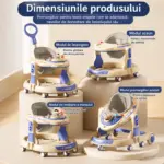 Premergator 4 in 1 OZN Albastru cu Maner Parental pentru Bebelusi