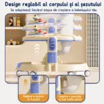 Premergator 4 in 1 OZN Albastru cu Maner Parental pentru Bebelusi
