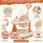 Premergator 4 in 1 OZN Portocaliu cu Maner Parental pentru Bebelusi
