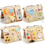 Busy Board Montessori 4 in 1 din Lemn Caratoys