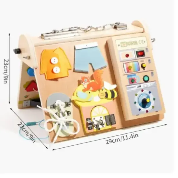 Busy Board Montessori 4 in 1 din Lemn Caratoys