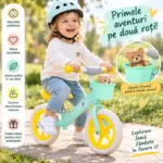 Bicicleta Fara Pedale cu Cosulet si Sa si Ghidon Reglabile pentru Copii