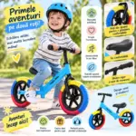 Bicicleta Fara Pedale Happy Baby pentru Copii, Roti din Spuma, Albastru Multicolor