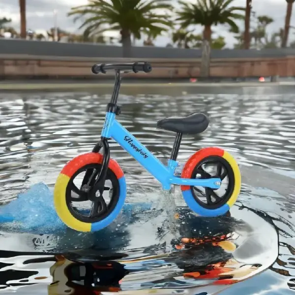 Bicicleta Fara Pedale Happy Baby pentru Copii, Roti din Spuma, Albastru Multicolor