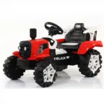 Tractor Electric Rosu cu Remorca Basculabila si Telecomanda pentru Copii