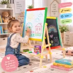 Tabla Magnetica din Lemn tip Sevalet 66 cm pentru Copii Tabla Magnetica din Lemn tip Sevalet 66 cm pentru Copii