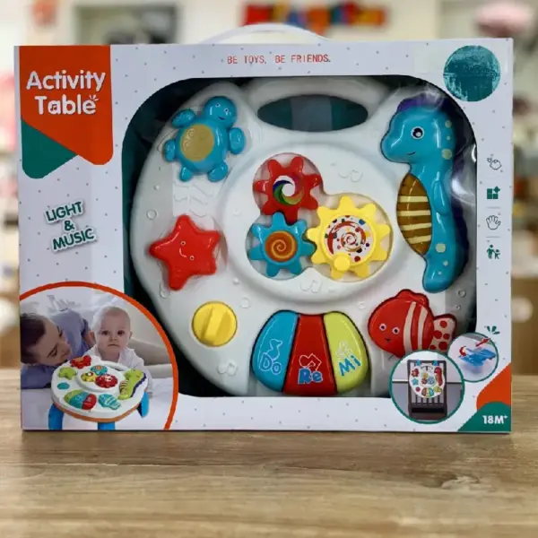 Masuta Interactiva pentru Copii cu Lumini, Muzica, Clape si Activitati Senzoriale, 18 Luni+
