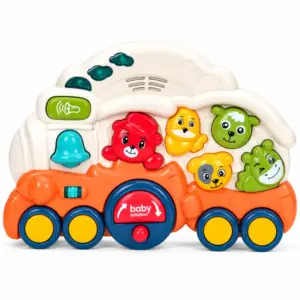 Jucarie Interactiva Tren pentru Copii cu Animalute Sunete si Activitati Educative
