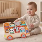 Joc de Potrivire Forme Puzzle Educativ din Lemn cu Animale