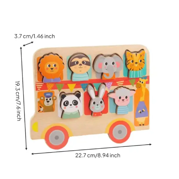 Joc de Potrivire Forme Puzzle Educativ din Lemn cu Animale