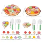 Joc Educativ din Lemn Pizza de Feliat cu Topping