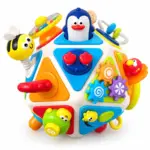Cub Busy Senzorial Interactiv pentru Bebelusi cu Activitati Montessori