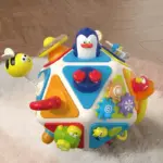 Cub Busy Senzorial Interactiv pentru Bebelusi cu Activitati Montessori