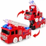 Masina de Pompieri 2 in 1 Transformabila in Robot cu Scara Lumini si Sunete Masina de Pompieri 2 in 1 Transformabila in Robot cu Scara Lumini si Sunete