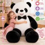 Ursulet Panda din Plus Moale 115 cm cu Fundita