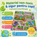 Covor de Joaca Puzzle EVA 4 Piese 60x60 cm Orasel pentru Copii