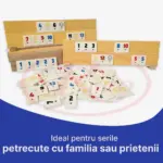 Joc Remi din Lemn Masiv cu 106 Piese Rummy Clasic de Familie