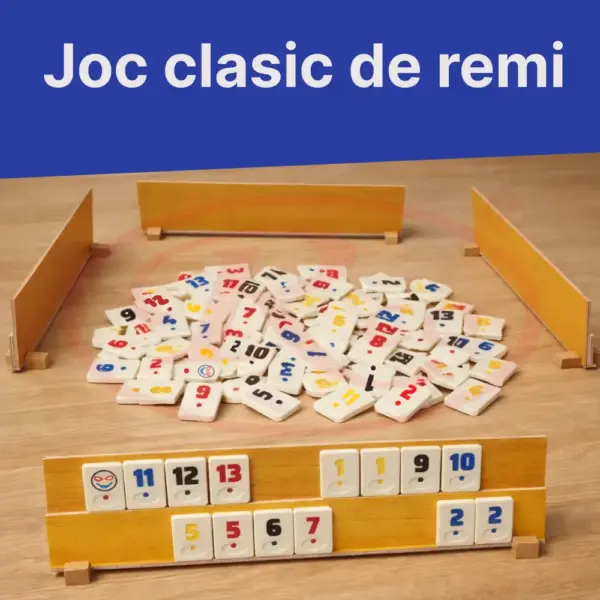 Joc Remi din Lemn Masiv cu 106 Piese Rummy Clasic de Familie