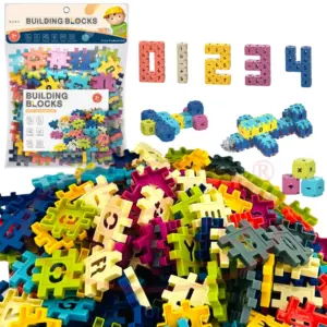 Set Constructie STEM 480 Piese 3D cu Litere Cifre si Simboluri 3 Ani+