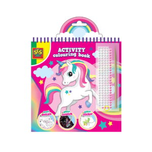 Carte de colorat Unicorn cu sclipici 3 in 1